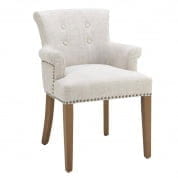 107632 Dining Chair Key Largo with arm off white linen стул Eichholtz