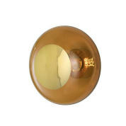 настенно-потолочный светильник с глянцевым корпусом золотистого оттенка