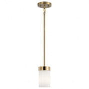 Ciona 4" 1 Light Mini Pendant with Round Ribbed Glass Brushed Natural Brass подвесной светильник 52431BNB Kichler