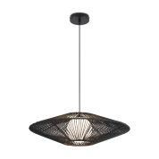 подвесной светильник с плоским абажуром черного цвета в форме диска