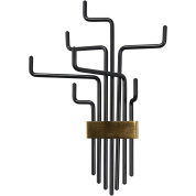 настенная вешалка с множеством крючков из черного металла