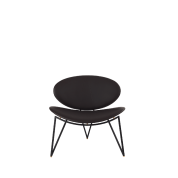 508659002083 SEMPER AYTM Кресло с чёрной обивкой и контрастными подлокотниками тёплого коричневого оттенка