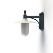 настенный светильник с зелёным корпусом и матовым плафоном