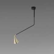 потолочный светильник с изогнутым кронштейном и коническим плафоном из металла