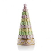 Chantilly macaron pyramid scented candle - pink & gold ароматическая свеча, Villari