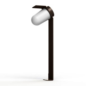 садовый уличный светильник с овальным плафоном и коричневой арматурой