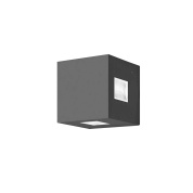уличный настенный светильник с кубическим корпусом и направленным светом вниз