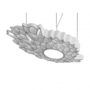 люстра с плоским плафоном белого цвета