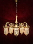 Captivating Five Light Brass Chandelier люстра FOS Lighting CL20-SamaPatti-CH5