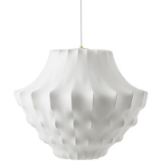 подвесной светильник с рифленым абажуром белого цвета