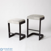 Regan Low Bar Stool w/Grey Hair-on-Hide-Graphite Global Views стул