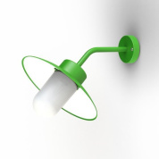 настенный светильник с металлическим плафоном и рассеивателем зелёного цвета