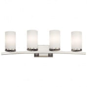 Crosby 31" 4 Light Vanity Light Satin Etched Cased Opal Brushed Nickel настенный светильник 45498NI Kichler