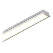 встраиваемый линейный светильник с алюминиевым корпусом и матовым рассеивателем