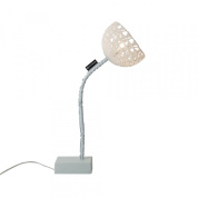 настольный светильник с перфорированным полусферическим абажуром на гибкой стойке