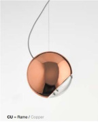 подвесной потолочный светильник с медным плафоном округлой формы