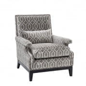 110863 Chair Goldoni trellis grey velvet кресло Eichholtz