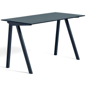 письменный стол дуб/тёмно-синий на четырёх деревянных ножках