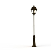 уличный фонарный столб с одним плафоном и бронзовой отделкой