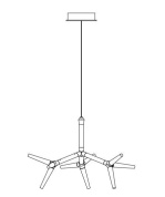 подвесной светильник с радиальной конструкцией и линейными световыми модулями