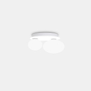 двухламповый настенный светильник белого цвета с округлыми плафонами