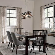 Barrington 32" 5  Light Linear Chandelier Distressed Black and Aged Faux Wood люстра 82345 Kichler