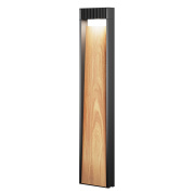 ландшафтный светильник с декоративной вставкой под дерево цвета графит