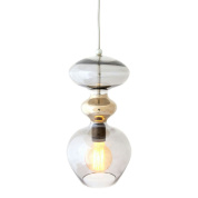 подвесной светильник с двумя стеклянными сферами на латунной арматуре