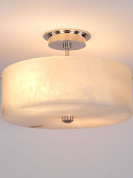 полувстраиваемый потолочный светильник из алебастра с никелевым креплением