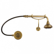 настенное бра для подсветки картин с изогнутым корпусом и латунным покрытием