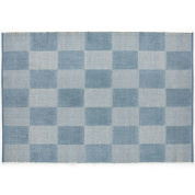 шерстяной ковер в клетку светло-голубого цвета