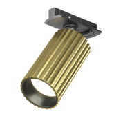 трековый прожектор цилиндрический с золотистым корпусом