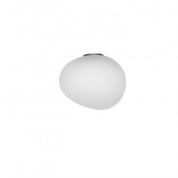 настенный светильник с полусферическим плафоном из матового стекла серого оттенка