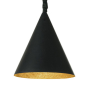 подвесной светильник с коническим абажуром и акцентным внутренним покрытием