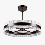 люстра-барабан с LED-подсветкой и металлическим обрамлением