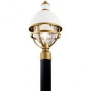 Tollis 18" 1 Light Post Light with Clear Ribbed Glass White and Natural Brass  уличный светильник 59052WH Kichler