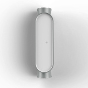 уличный настенный светильник цилиндрической формы с серым корпусом