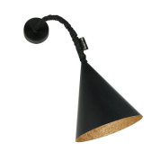 настенное бра с коническим металлическим абажуром на гибком кронштейне