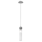 подвесной светильник с шарообразным плафоном и серебристой окантовкой