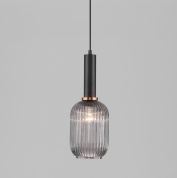 подвесной светильник с рифлёным стеклянным плафоном цилиндрической формы