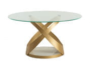 CAPRI Овальный стол из орехового дерева с основанием из мрамора и металла Tonin Casa