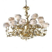 Camelia chandelier - 18 lights - gold,white люстра, Villari