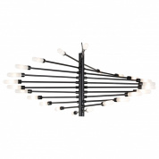 подвесная люстра с множеством ламп на металлических стержнях