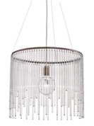 подвесная люстра с цилиндрическим абажуром и длинными подвесками