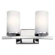 Crosby 15" 2 Light Vanity Light Satin Etched Cased Opal Chrome настенный светильник 45496CH Kichler