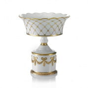 Empire criss-cross footed fruit bowl - white & gold чаша, Villari