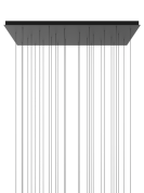 прямоугольное основание для двадцати восьми подвесных светильников черного цвета