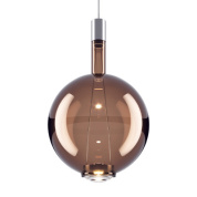 люстра с большим шарообразным плафоном бронзового оттенка