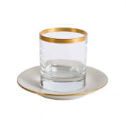 Dressage white & gold ice cream cup & saucer чашка, Villari