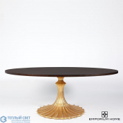 Flute Table 78 Walnut Top w/34 Gold Leaf Base Global Views стол